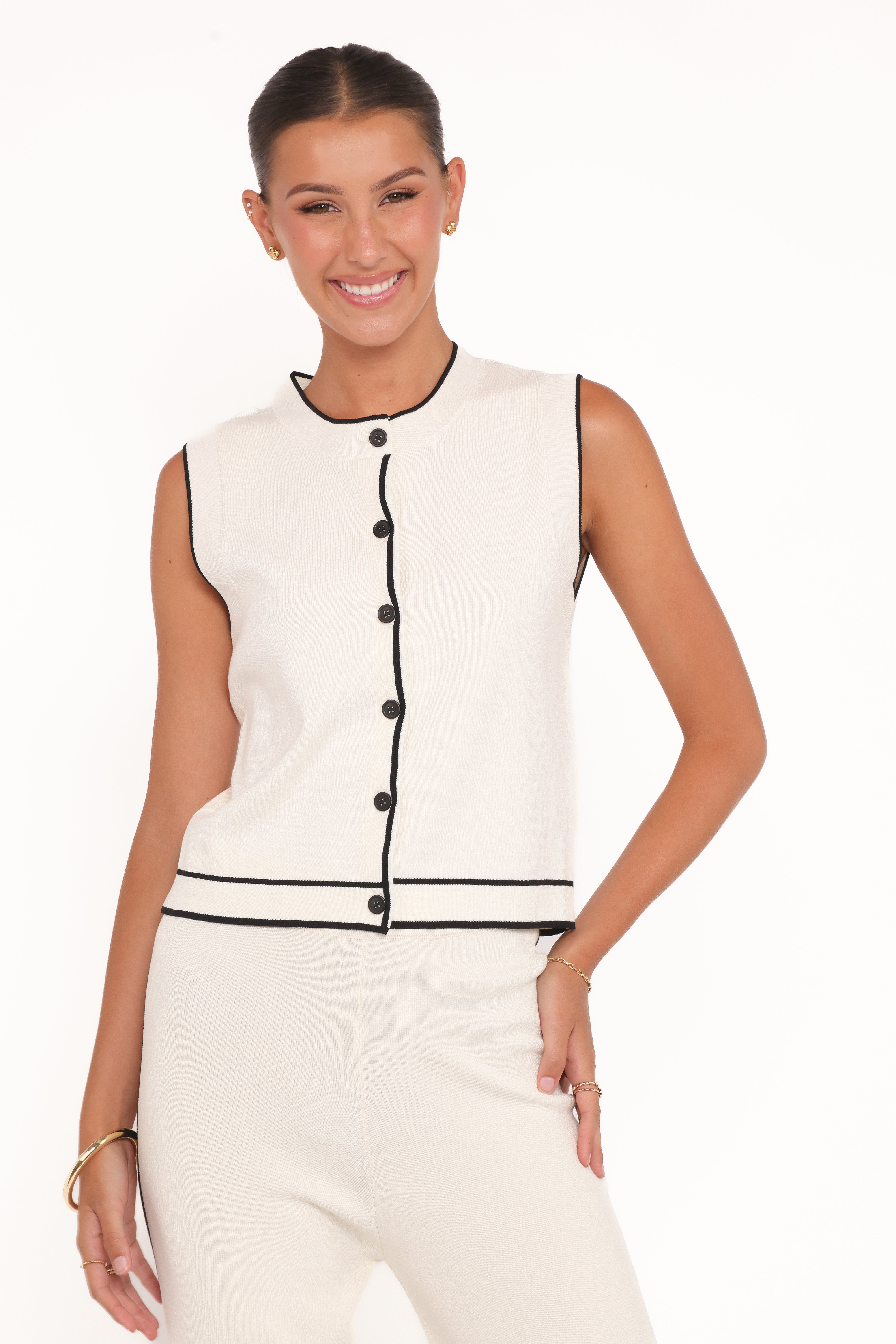 Jules Knitted Pant Set - White