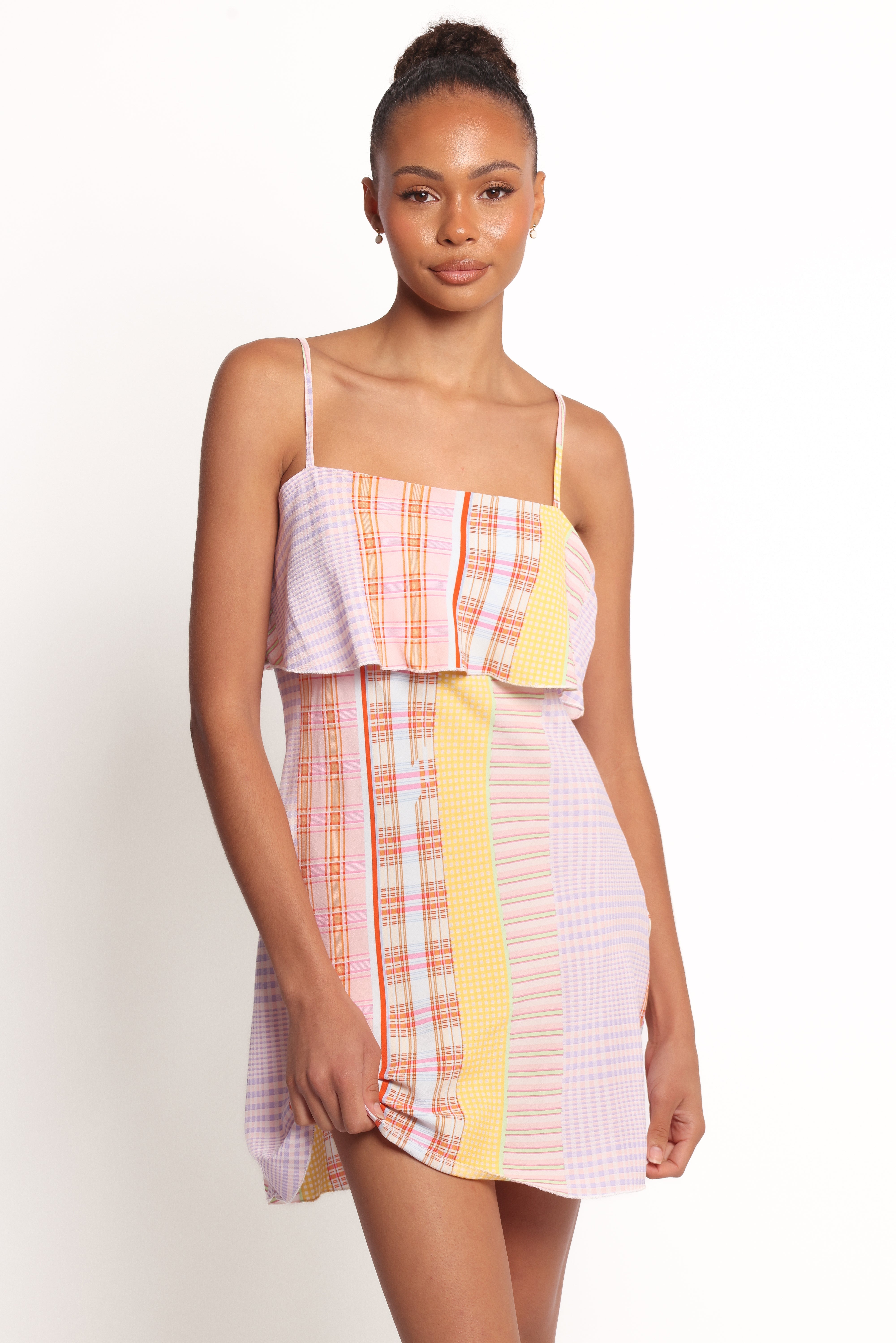 Junia Mini Dress - Pink Plaid