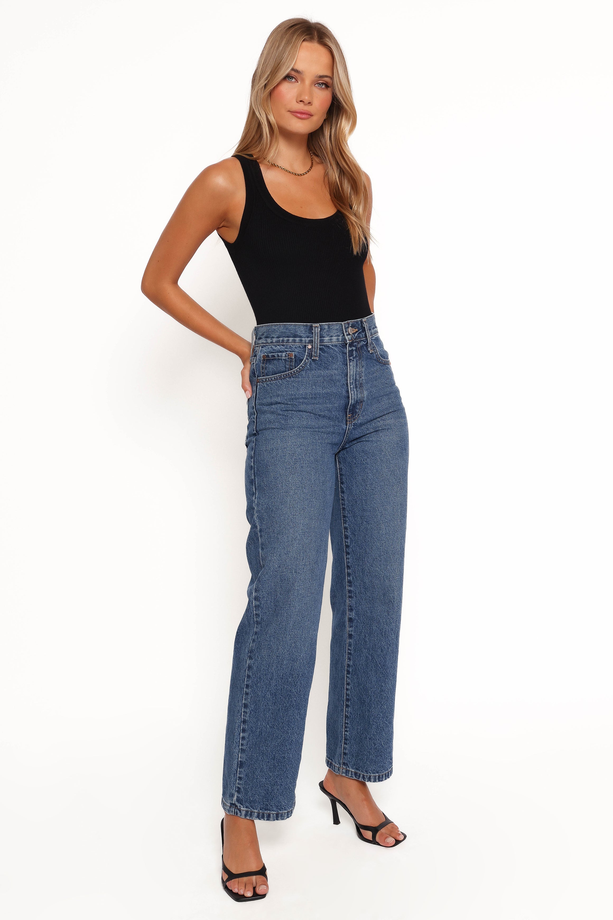 Just Black Relaxed 90s Straight Jean - Dark Denim