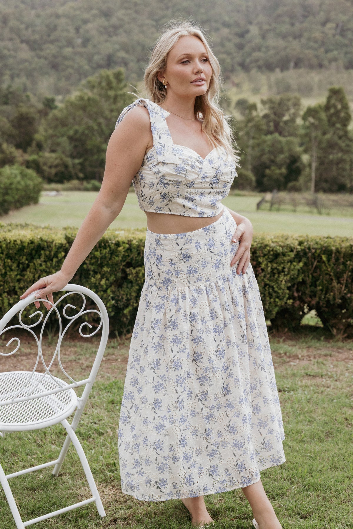 Kara Two Piece Set - Blue Floral