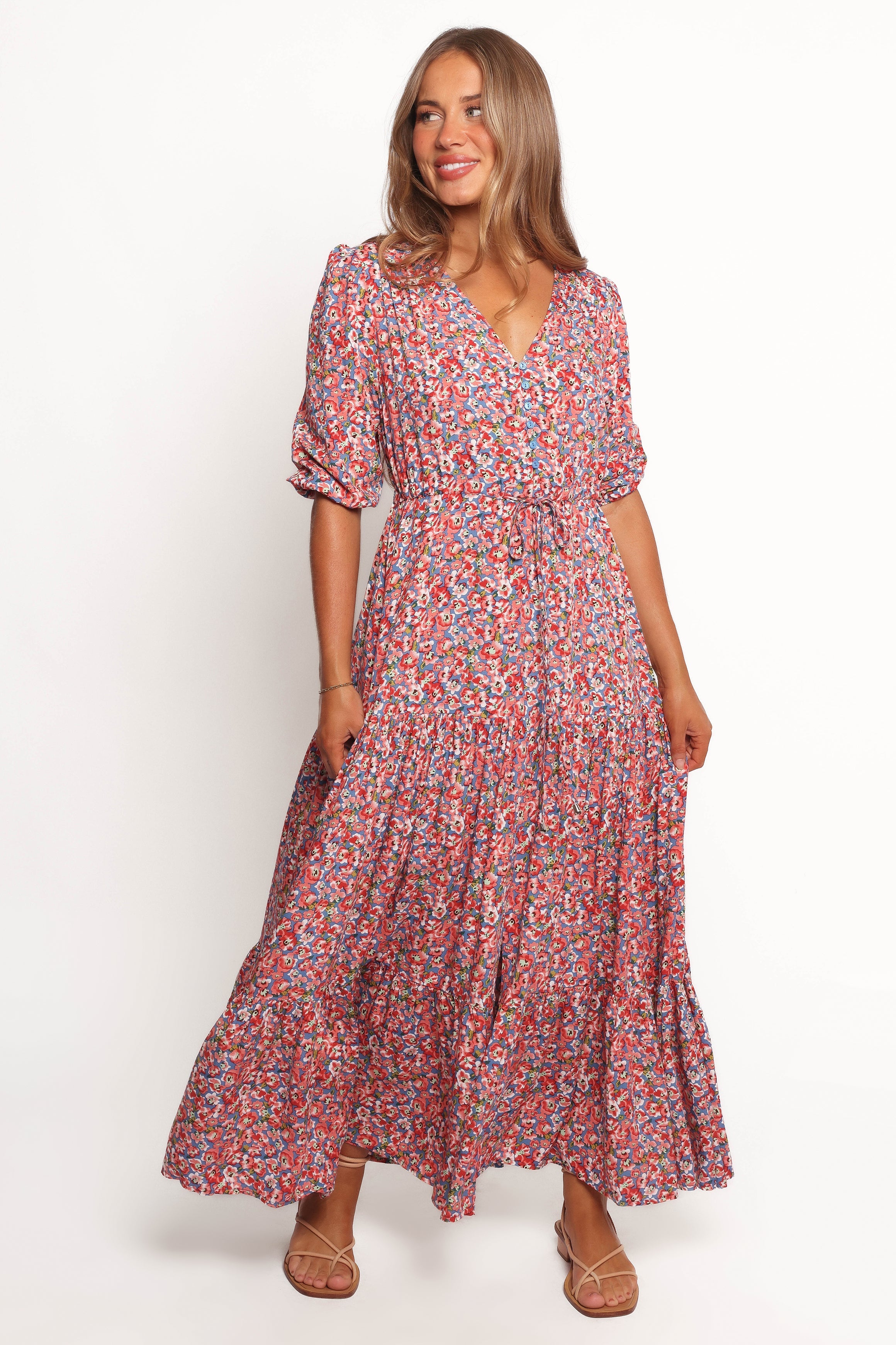 Kelda Dress - Blue Ditsy Floral