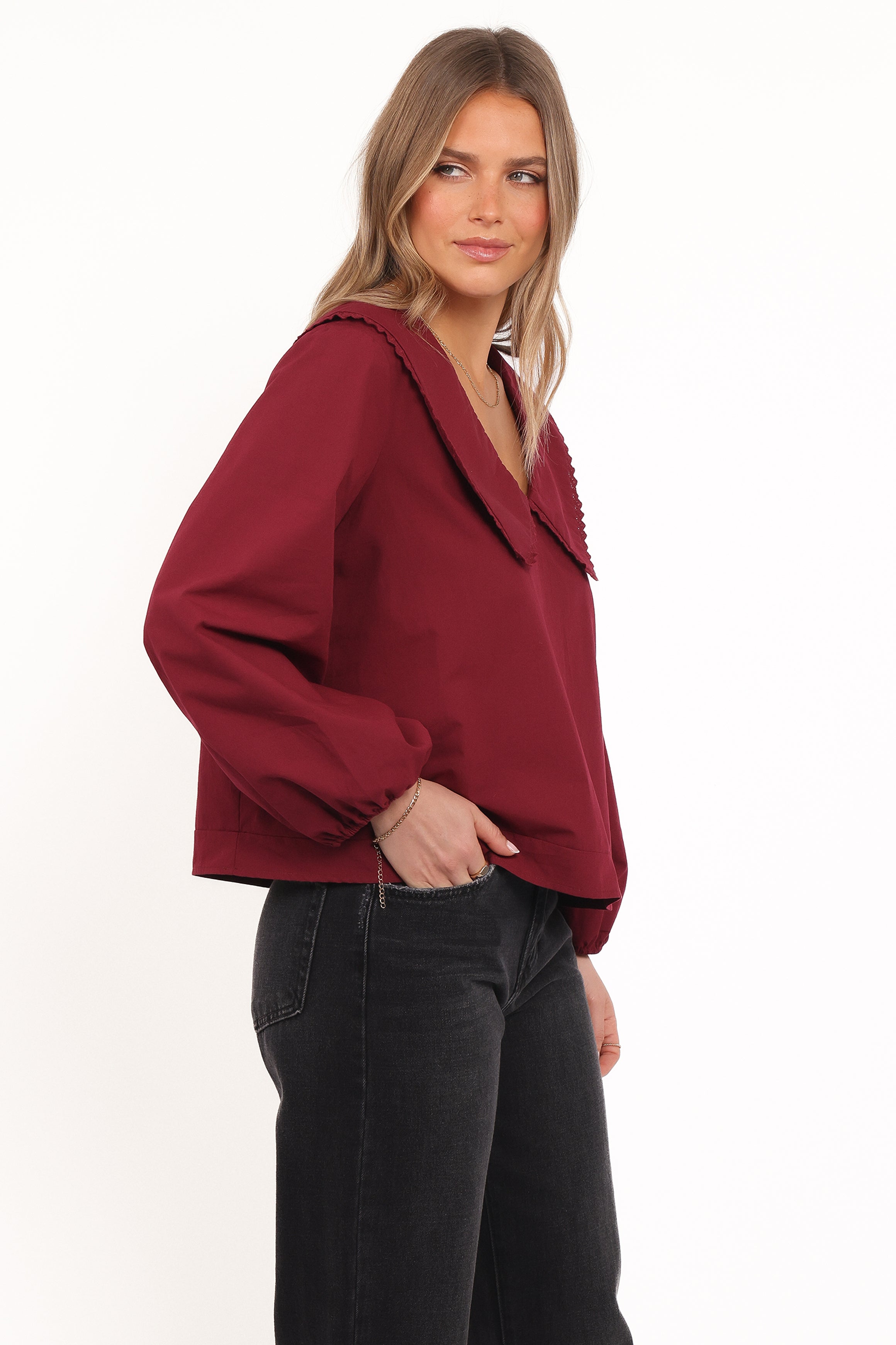 Kenna Long Sleeve Top - Burg