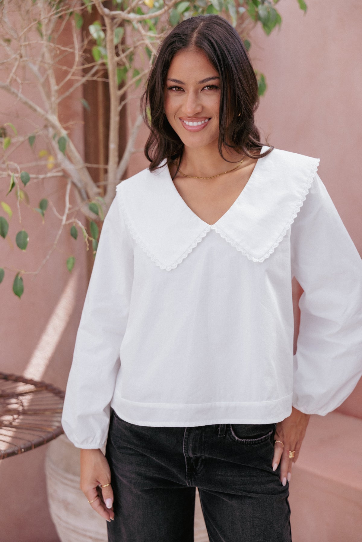Kenna Long Sleeve Top - White