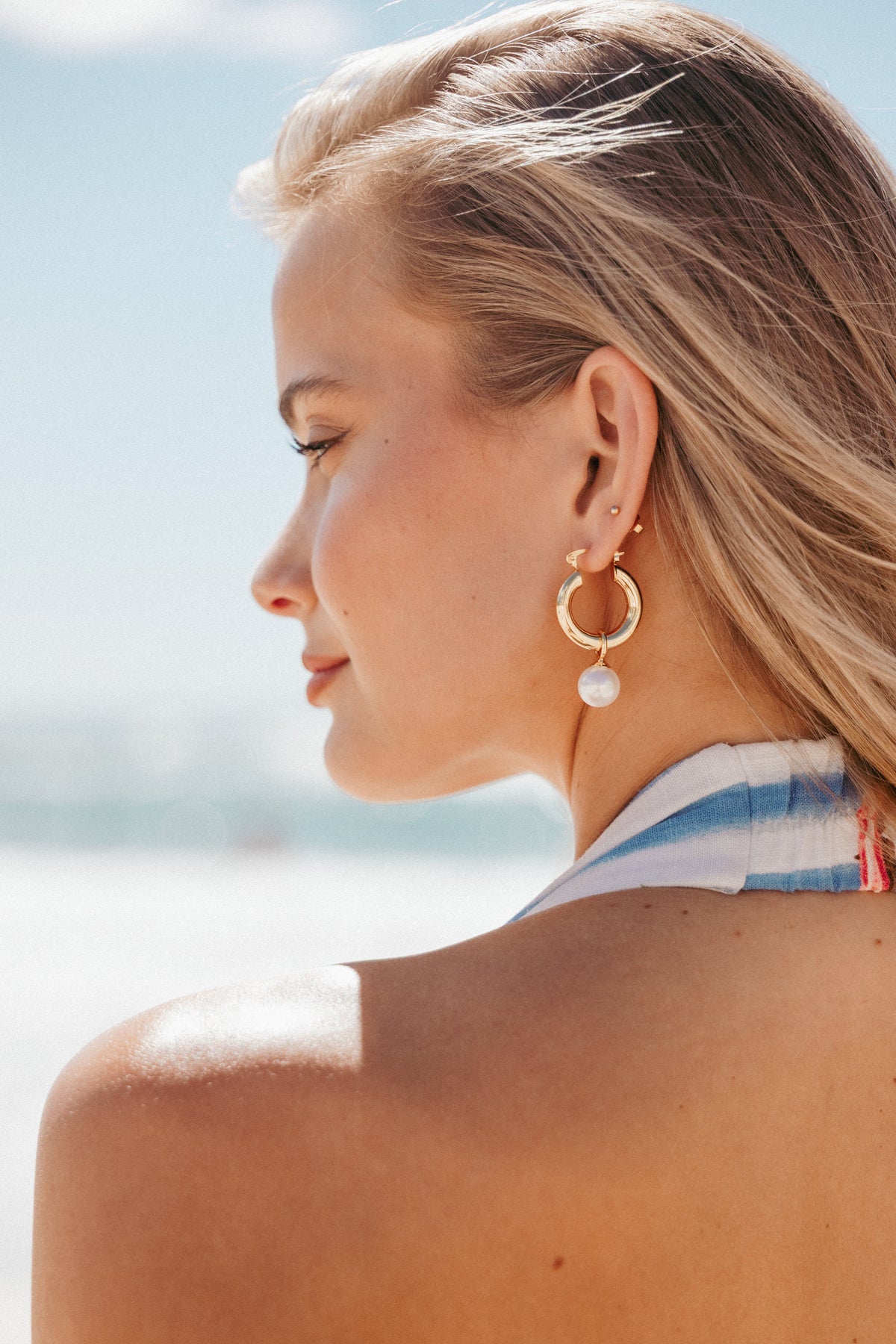 Geneva Earrings - Gold/Pearl