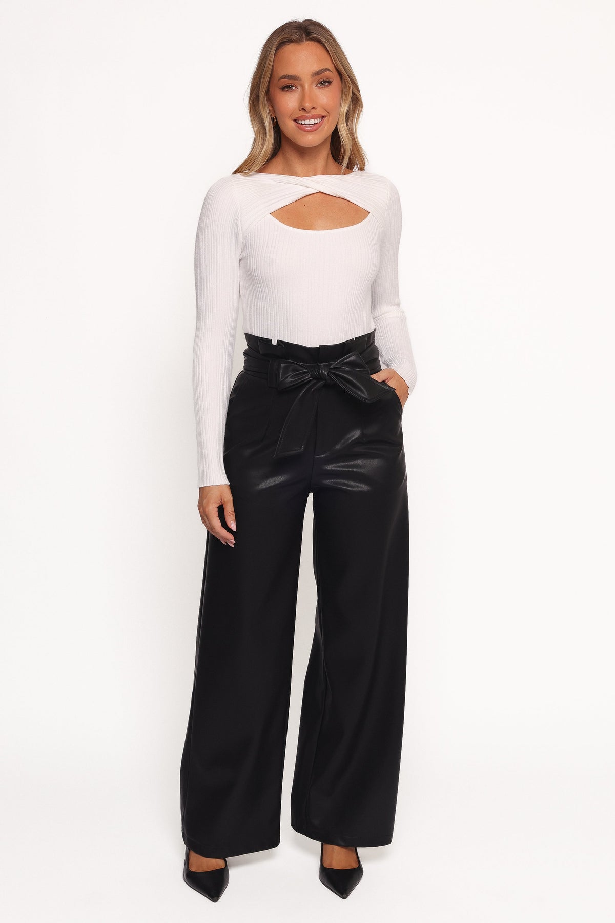 Kieran Faux Leather Pant - Black