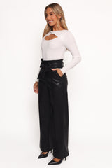 Kieran Faux Leather Pant - Black
