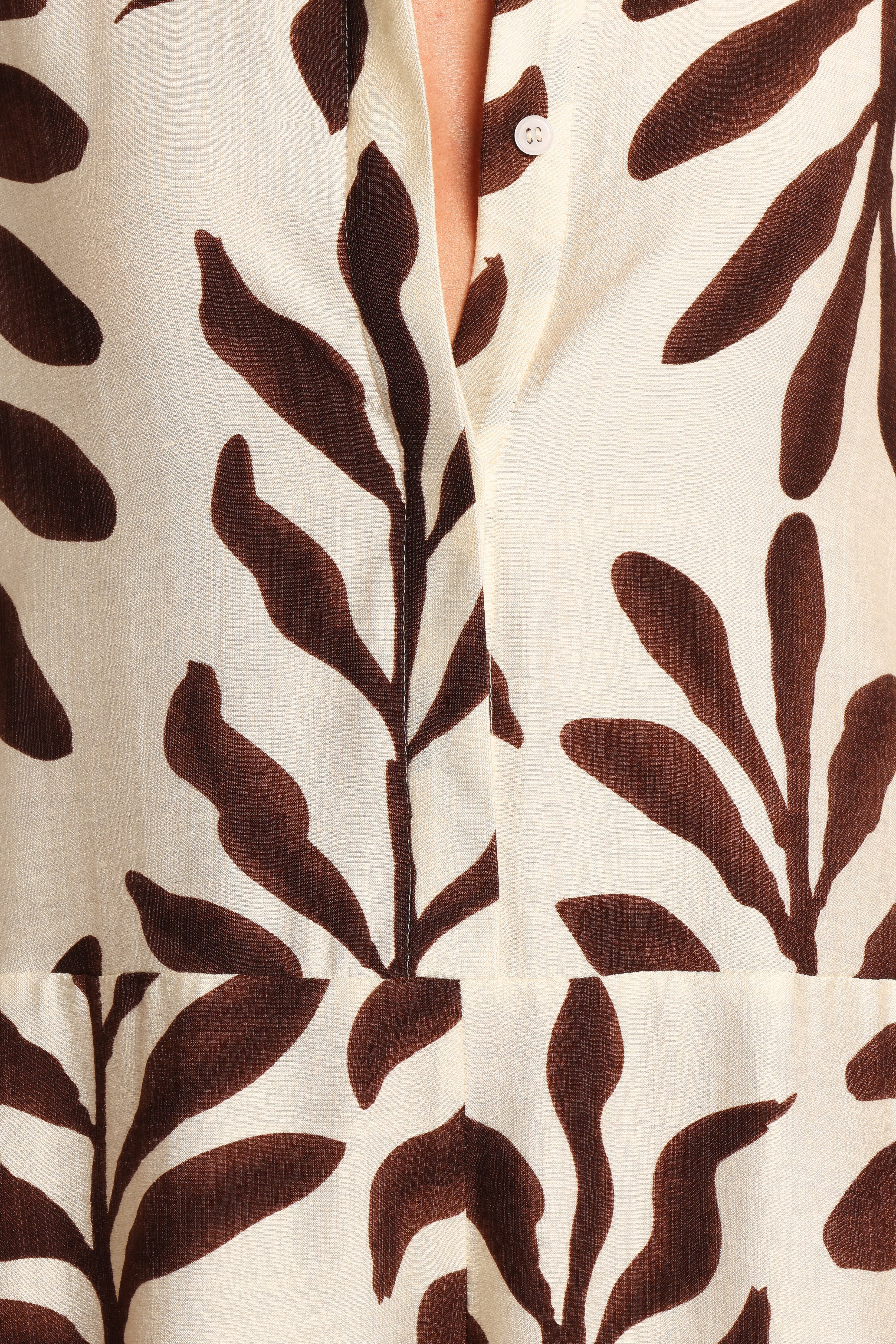 Kiya Drop Waist Playsuit - Brown Palm