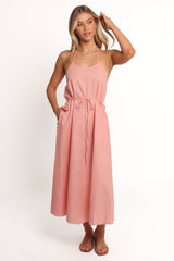 Nadine Halterneck Midi Dress - Pink