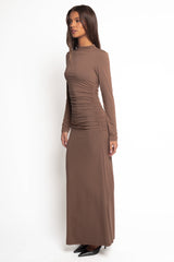 Nelson Long Sleeve Maxi Dress - Mocha