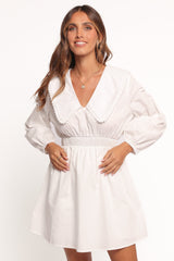 Nerida Long Sleeve Mini Dress - White