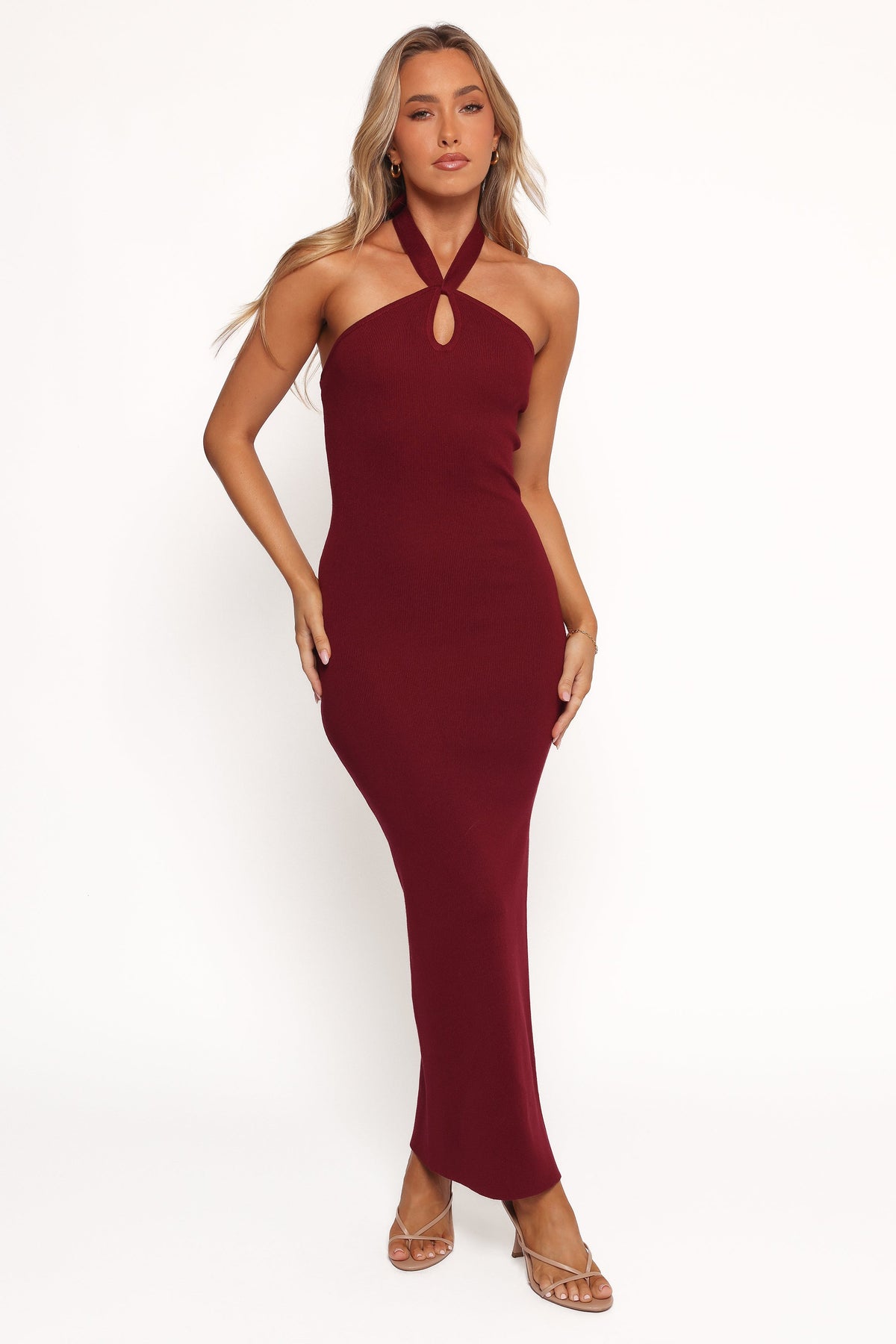 Nessa Midi Dress - Dark Cherry