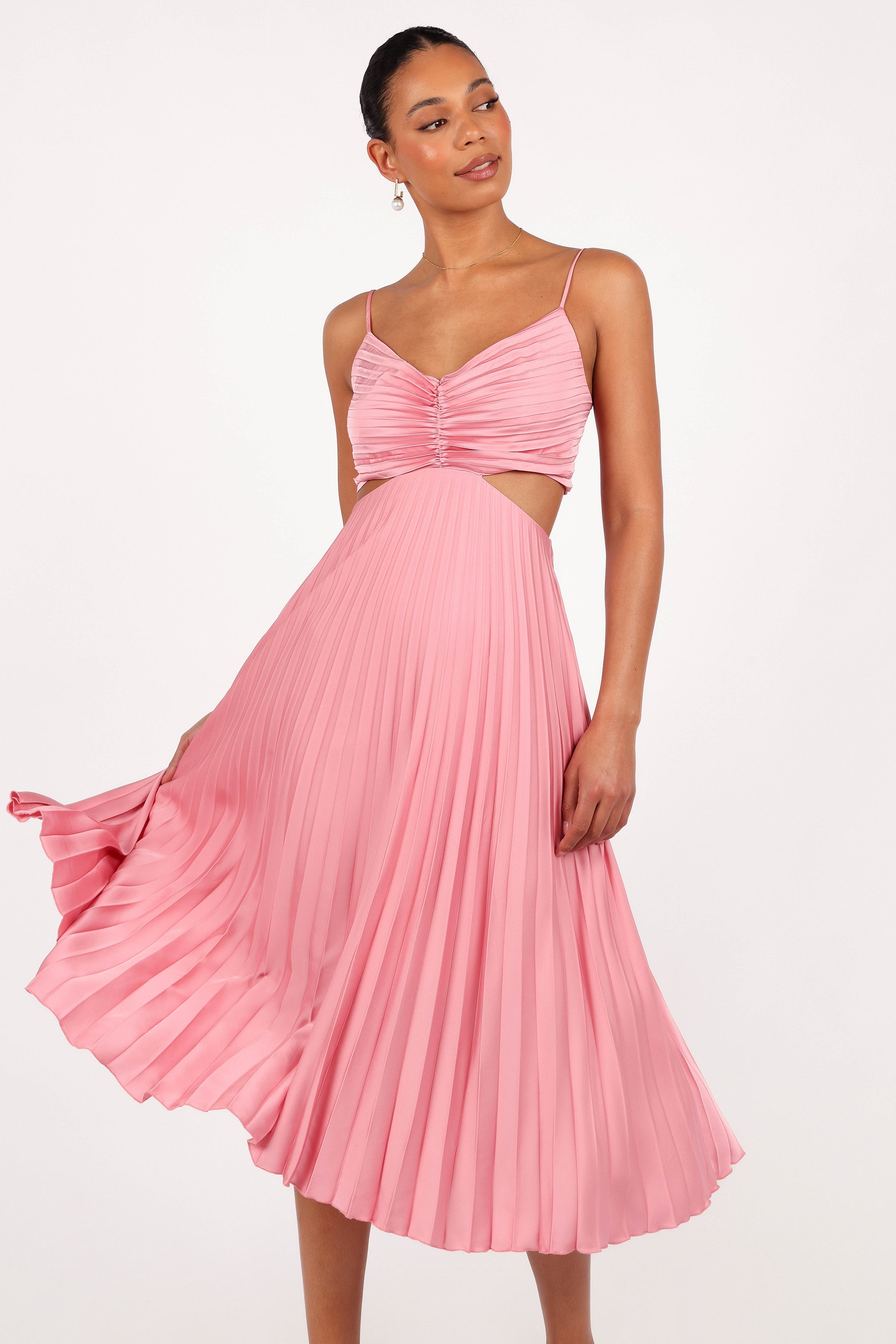 Niamh Midi Dress - Poppy Pink