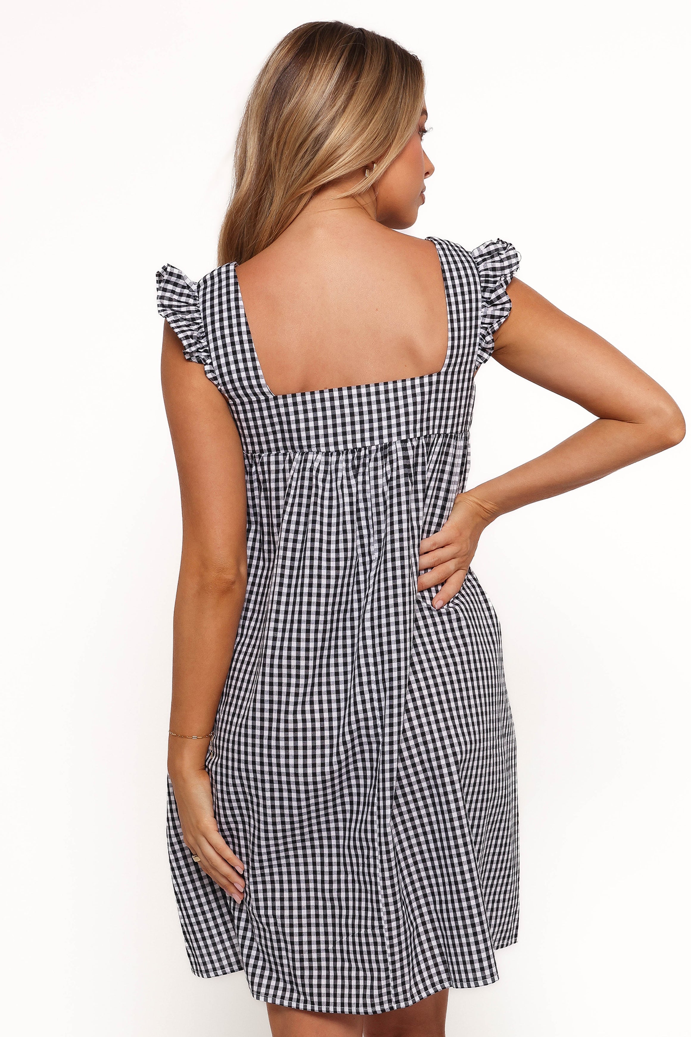 Nola Mini Dress - Black Gingham