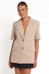 Nora Short Sleeve Blazer - Beige