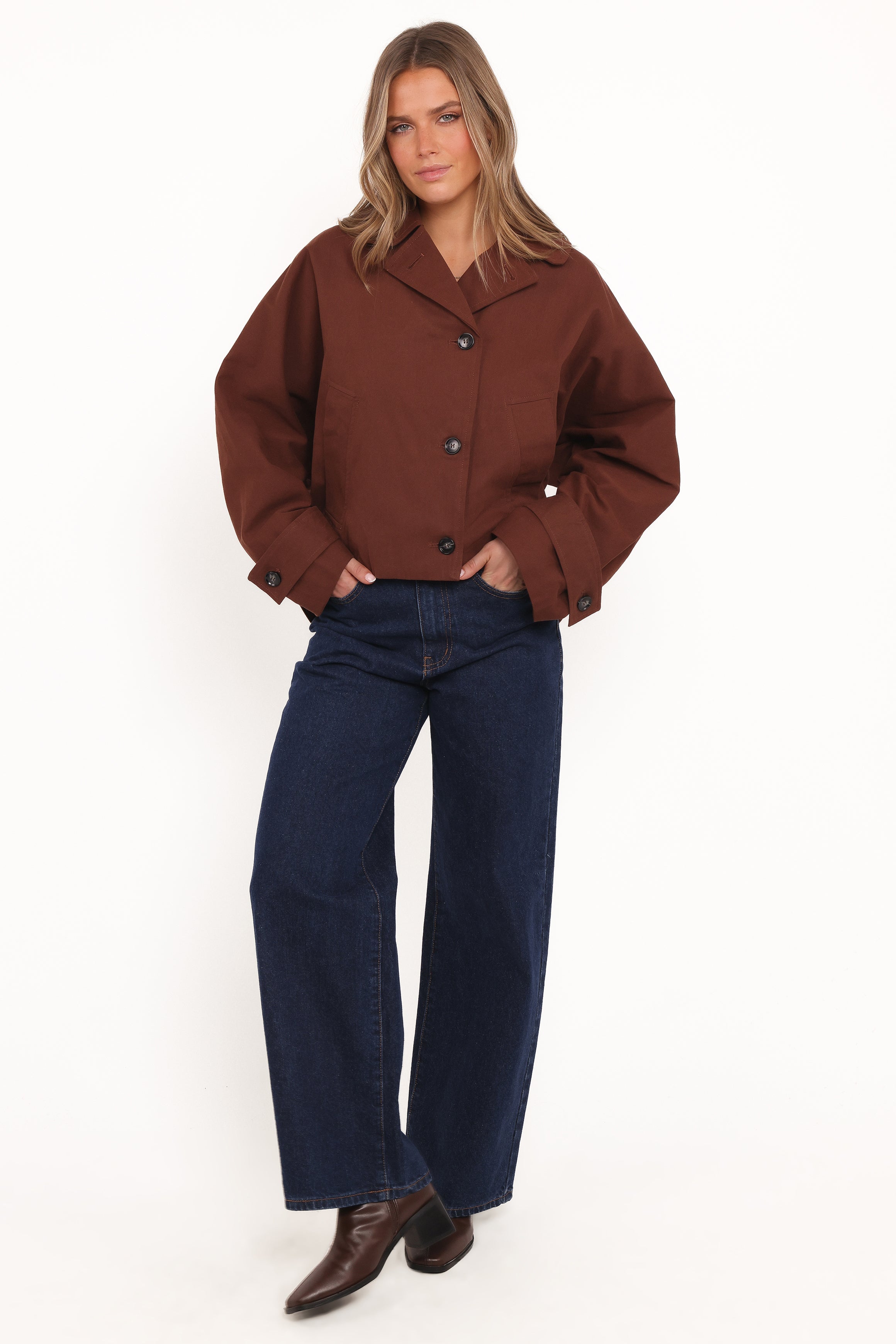 Notion Cropped Trench - Espresso