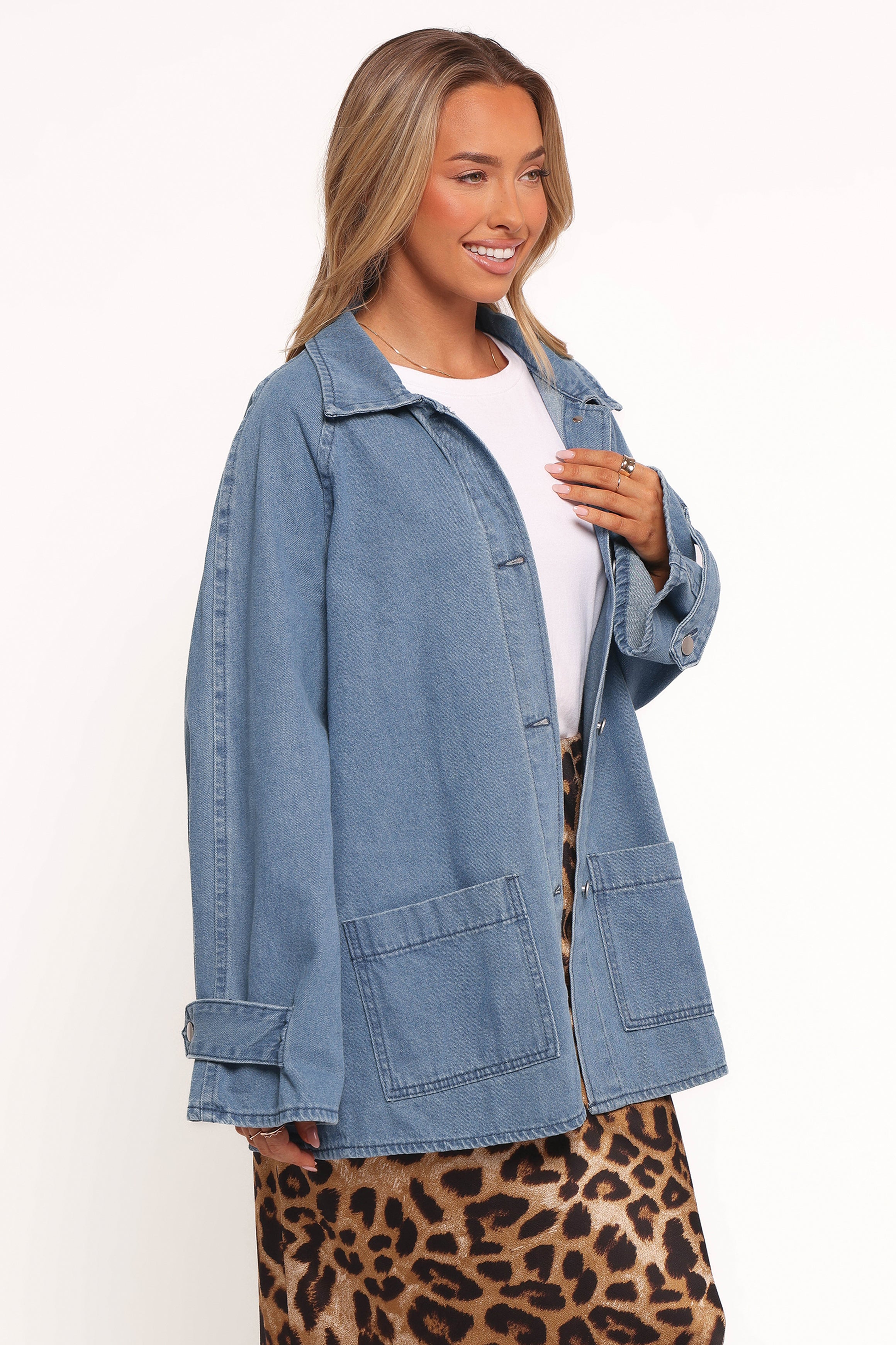 Novan Oversized Shacket - Denim