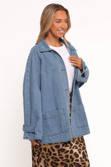 Novan Oversized Shacket - Denim