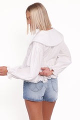 Orly Lace Trim Top - Off White