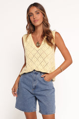 Palma Knit Top - Butter Yellow