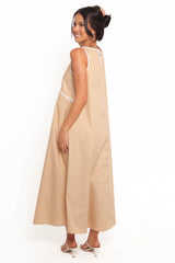 Peppa Maxi Dress - Beige/White