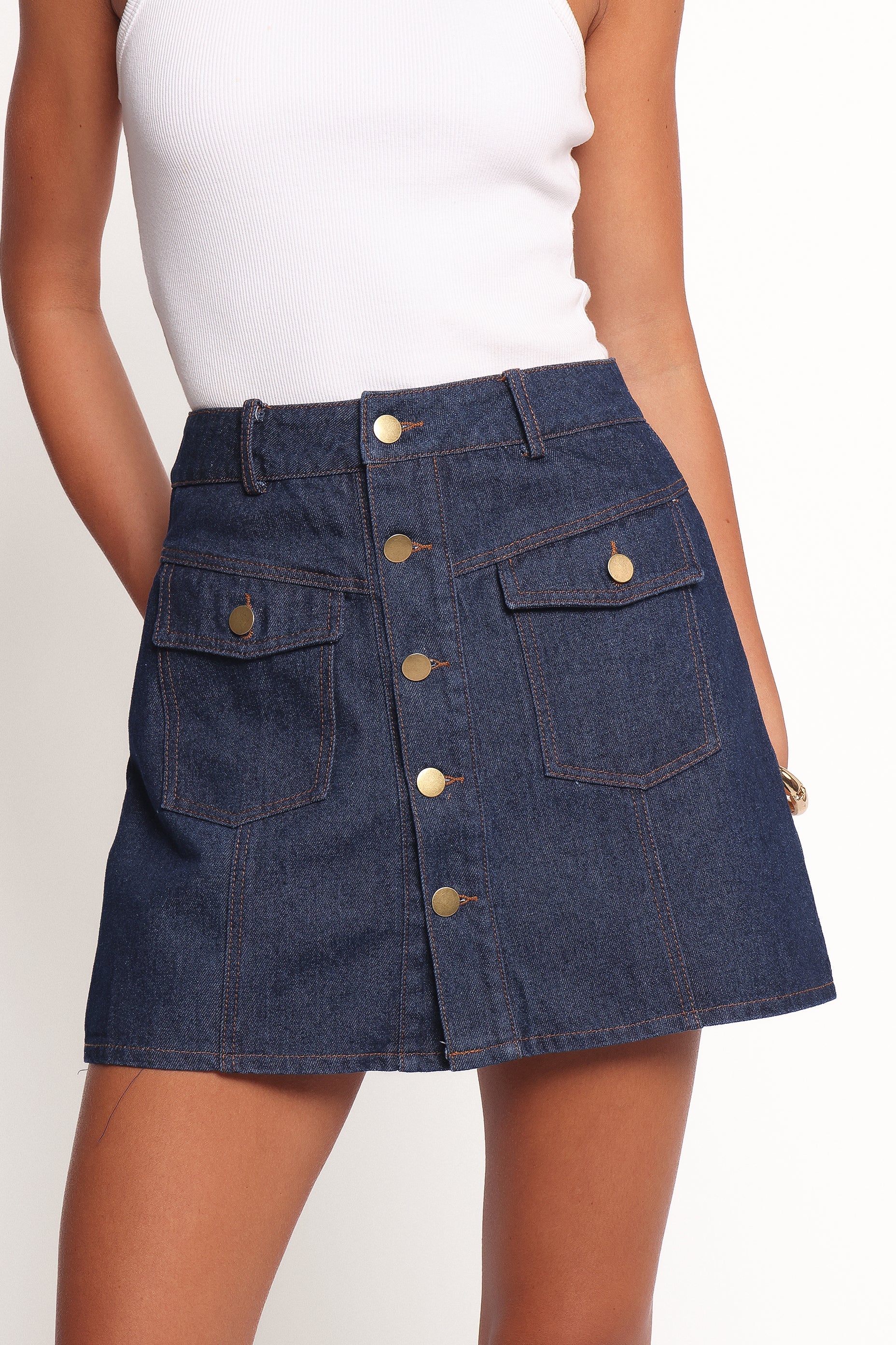 Presley Denim Skort - Dark Denim