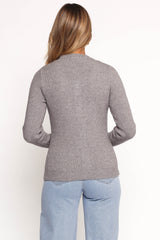 Quay Button Front Cardigan - Heather Grey