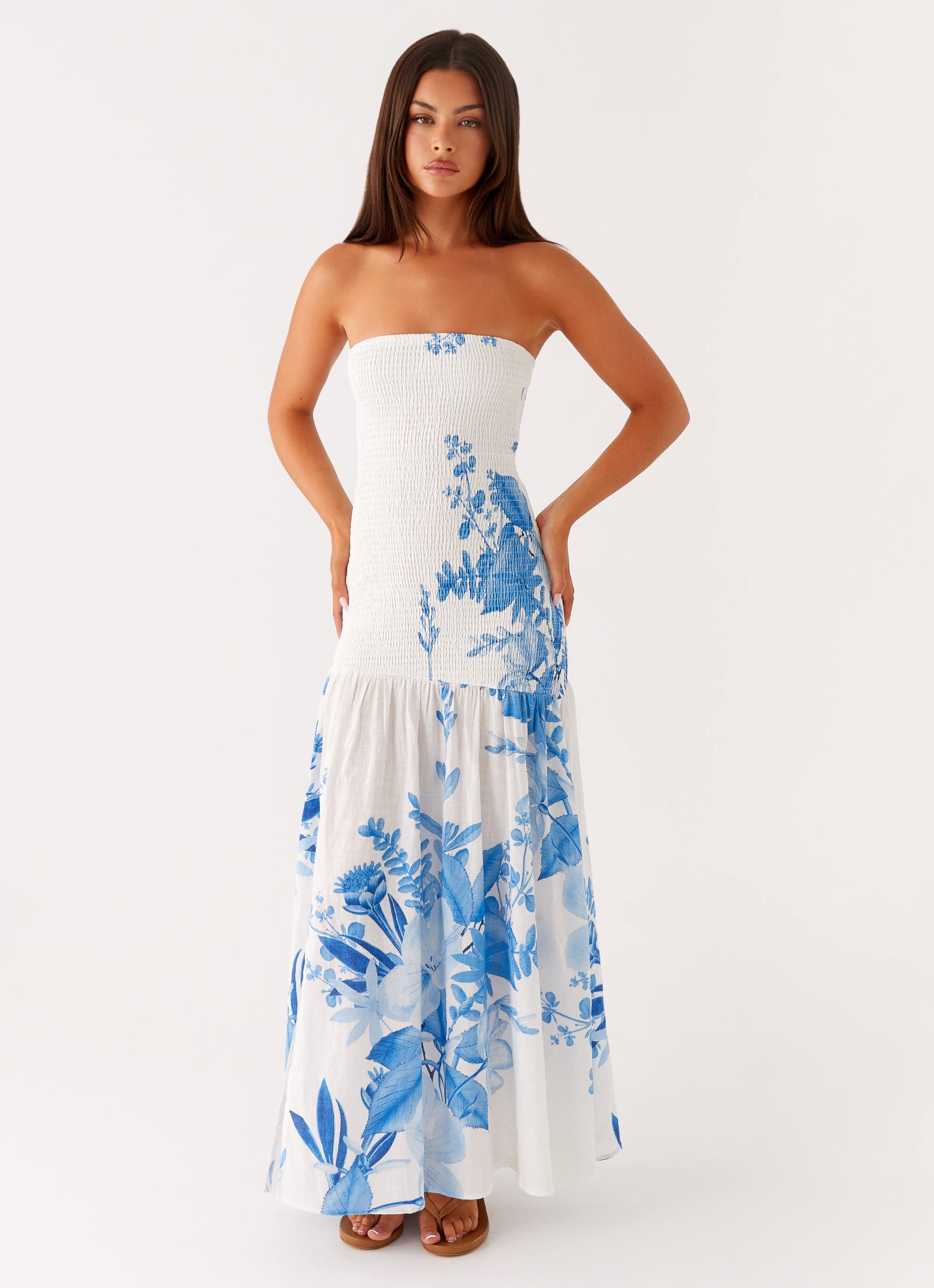 Rebecca Maxi Dress - Blue Floral Print