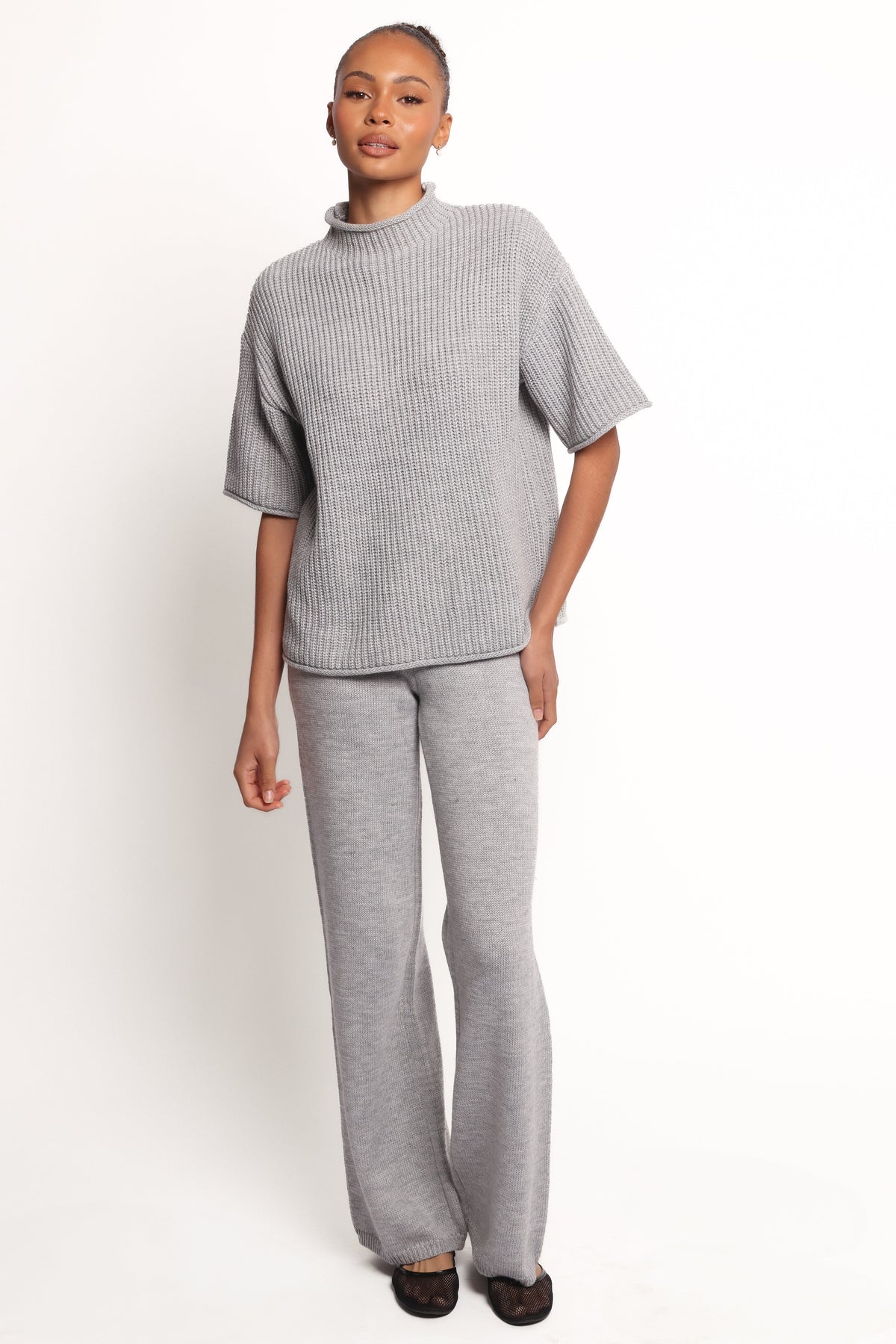 Remii Knit Pant Set - Grey