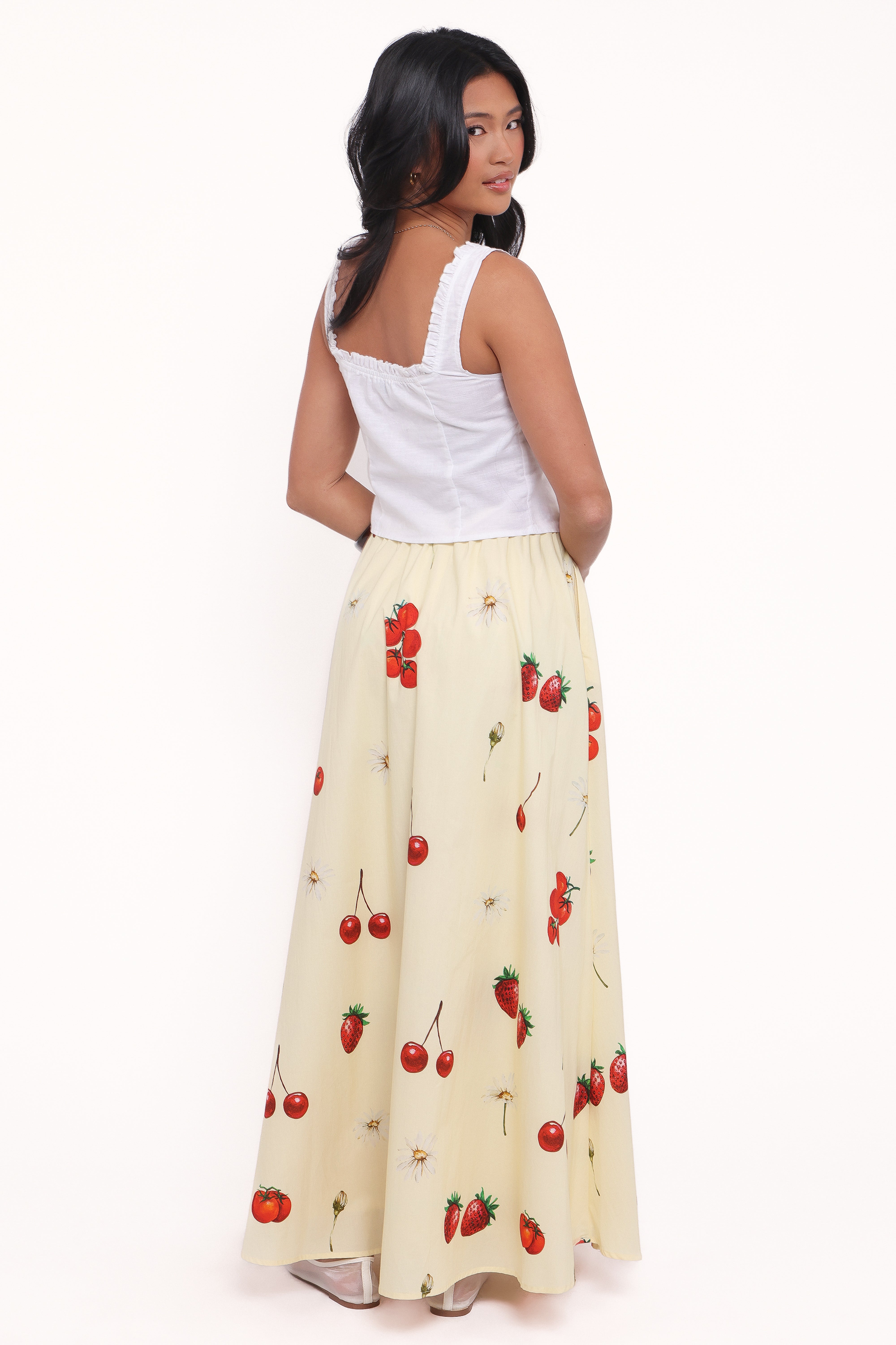 Remira Midi Skirt - Yellow Cherry