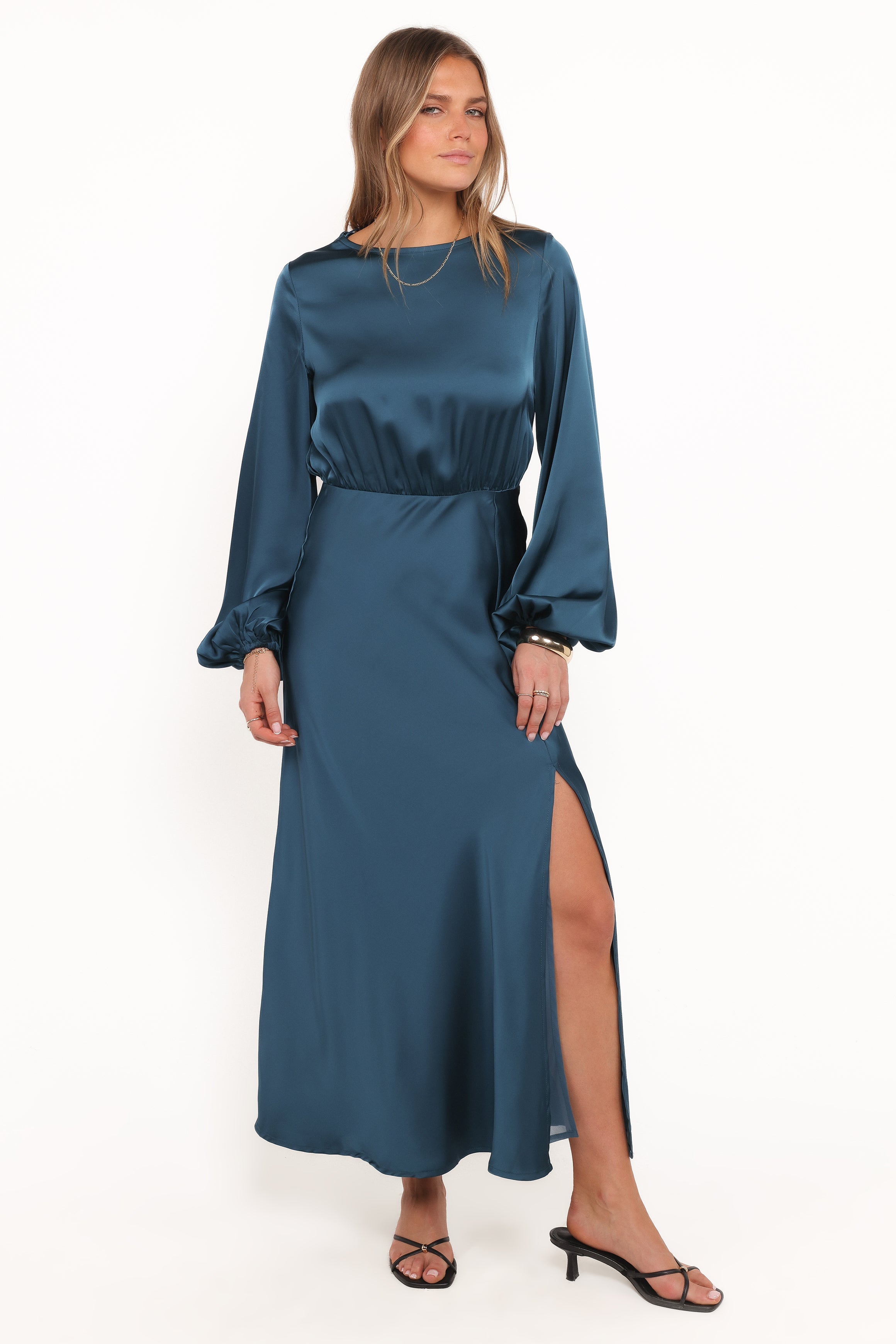 Remora Long Sleeve Midi Dress - Teal
