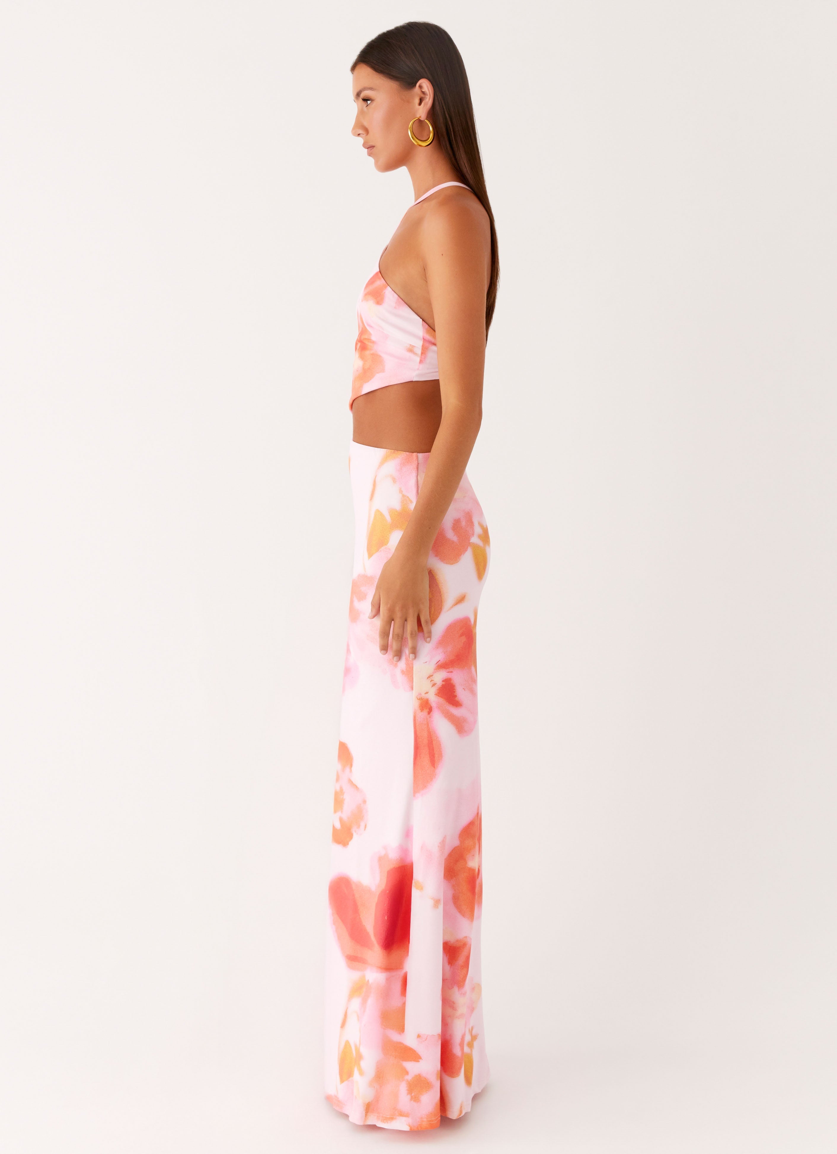 Riano Cut Out Maxi Dress - Blushing Blossom