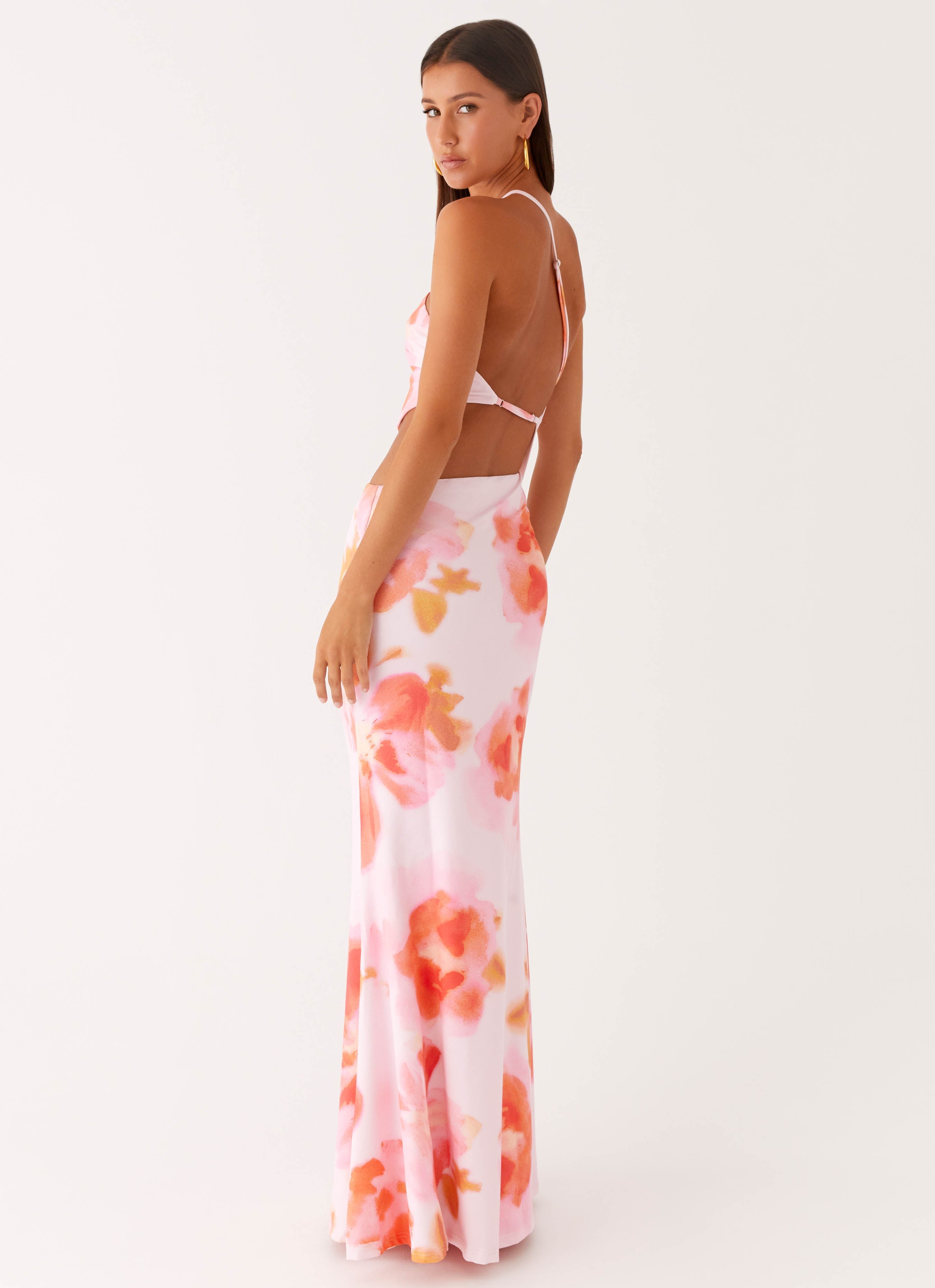 Riano Cut Out Maxi Dress - Blushing Blossom