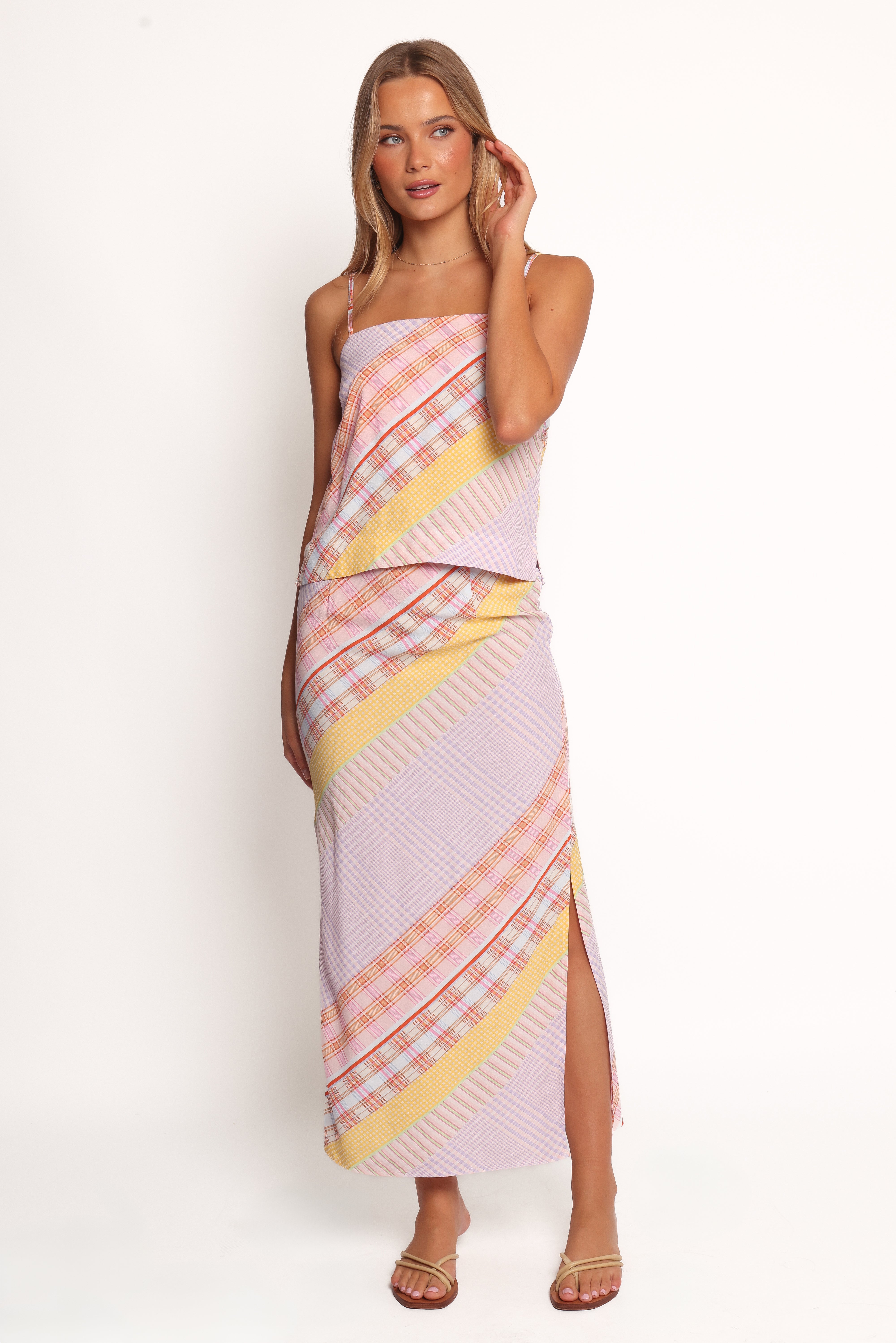 Riven Skirt Set - Pink Plaid