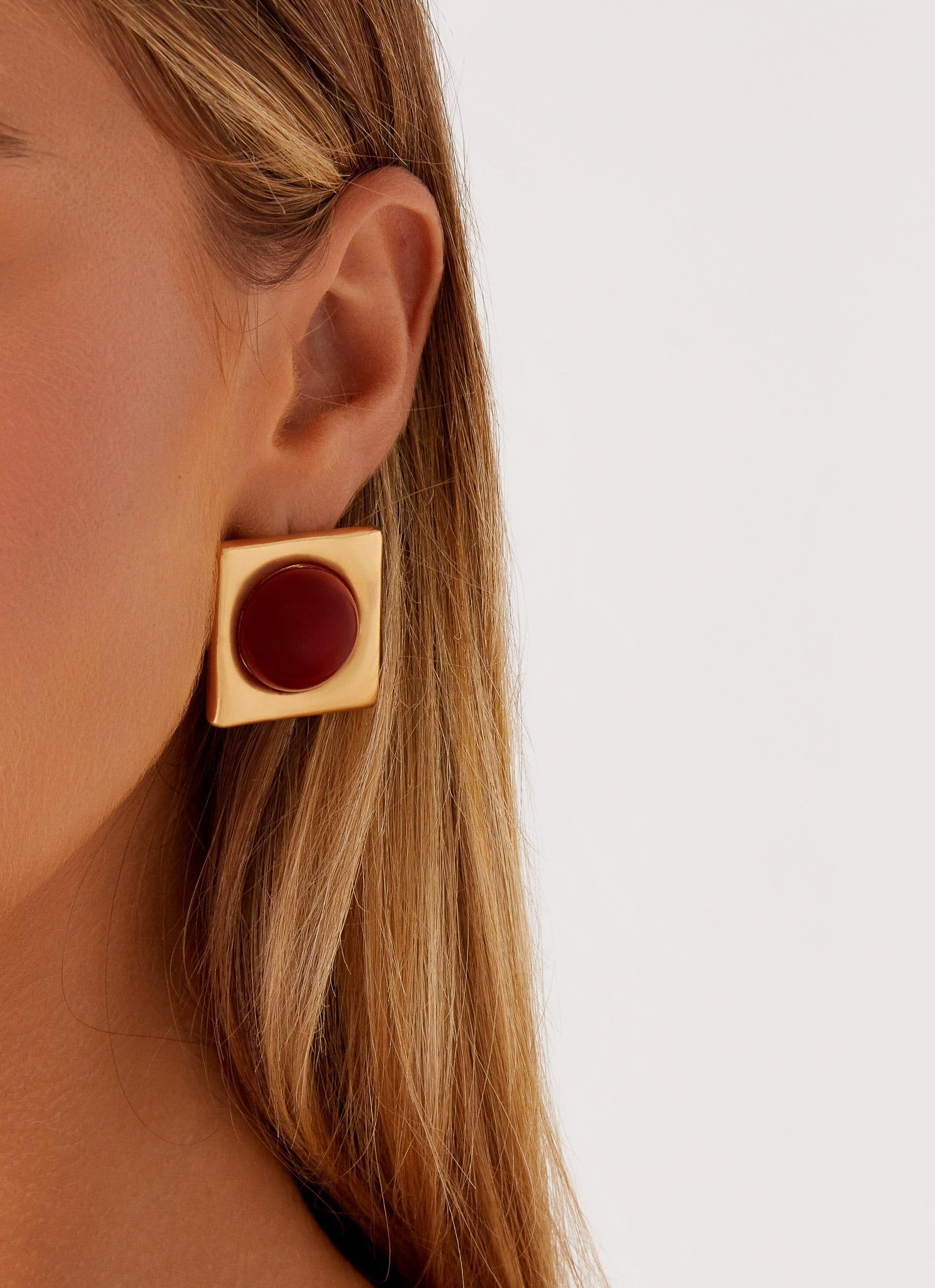 Romelle Earrings - Gold/Red