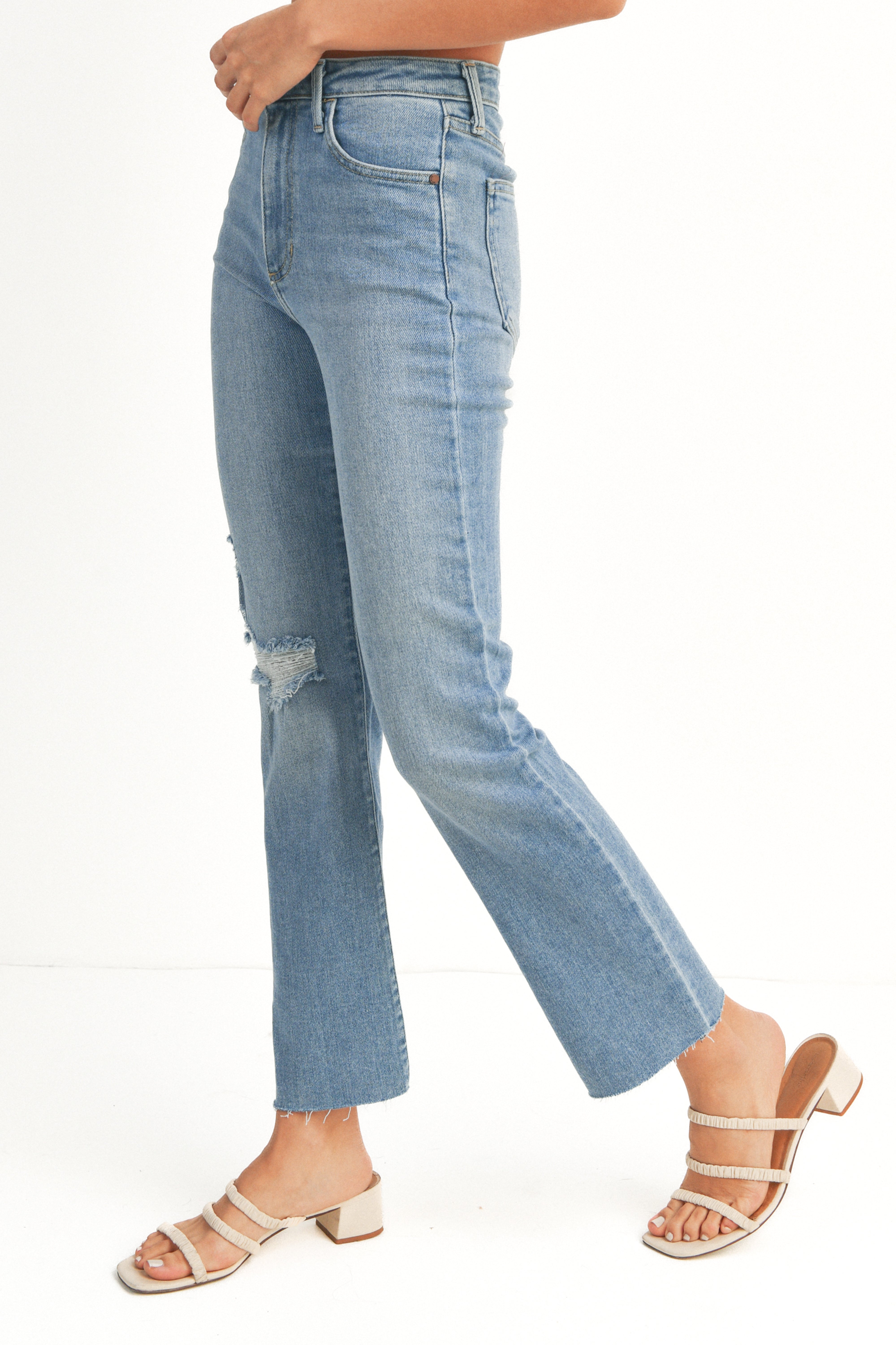 Just Black Distressed Slim Leg Jean - Medium