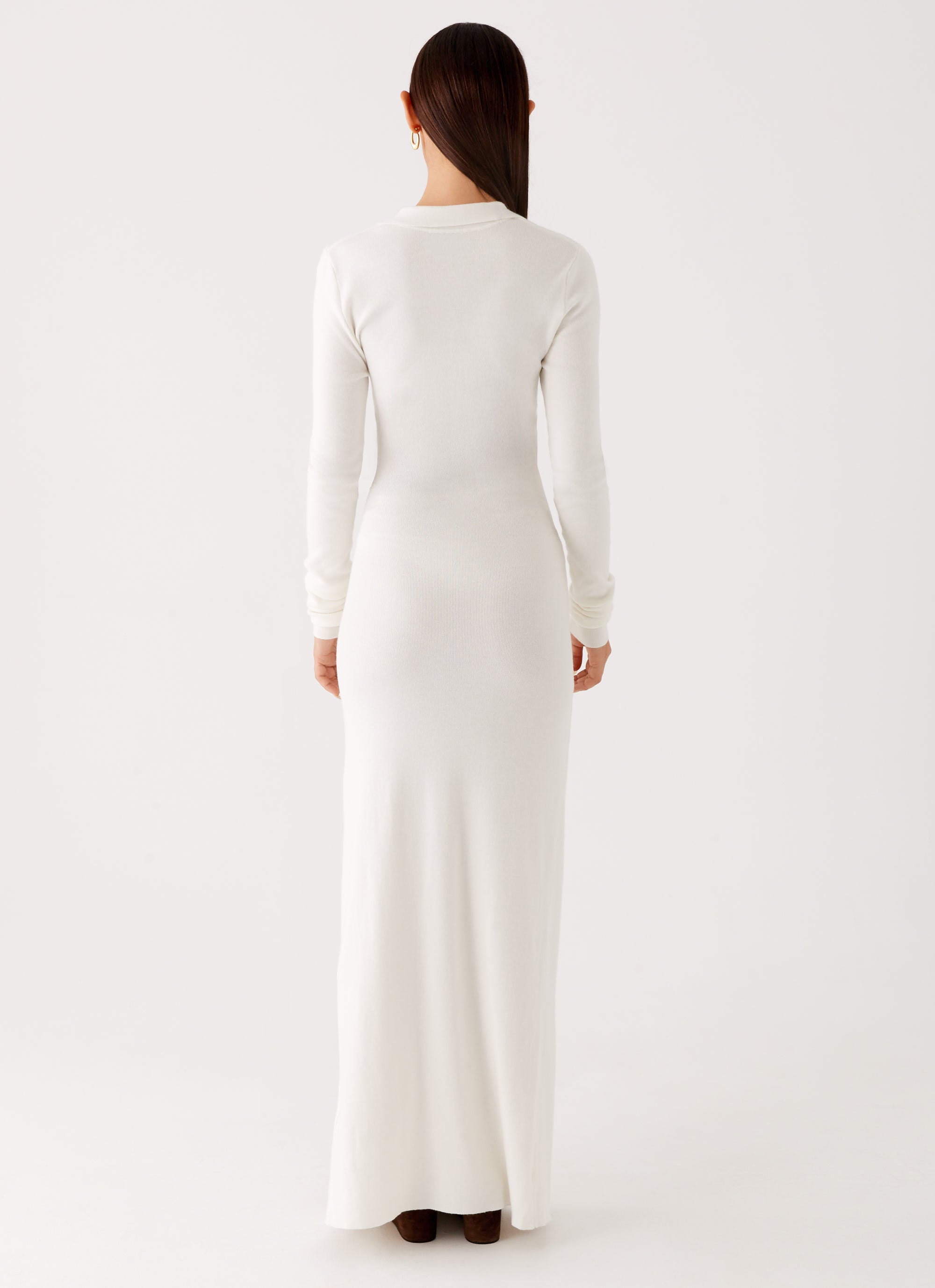 Sabetha Knit Maxi Dress - White