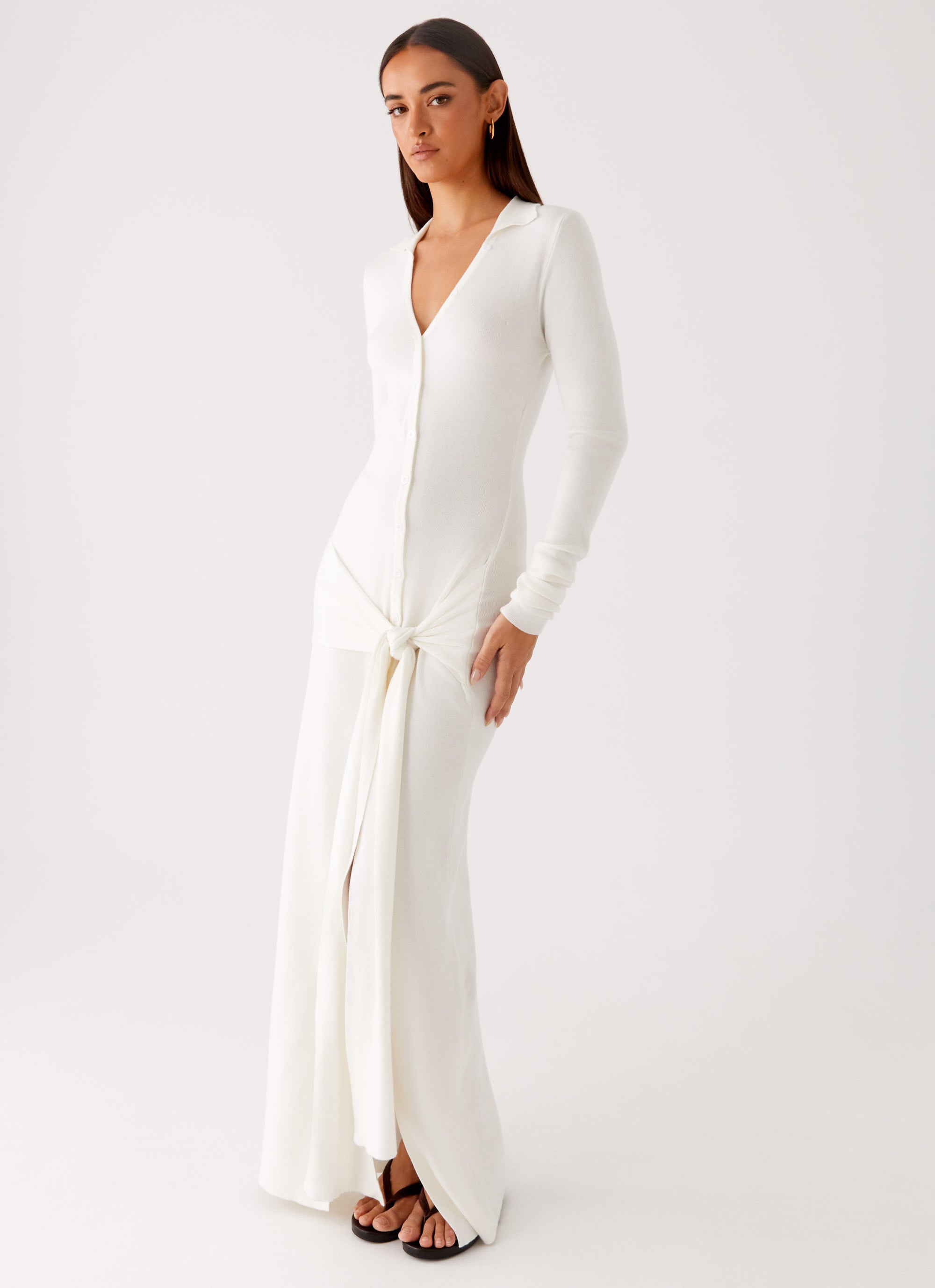 Sabetha Knit Maxi Dress - White