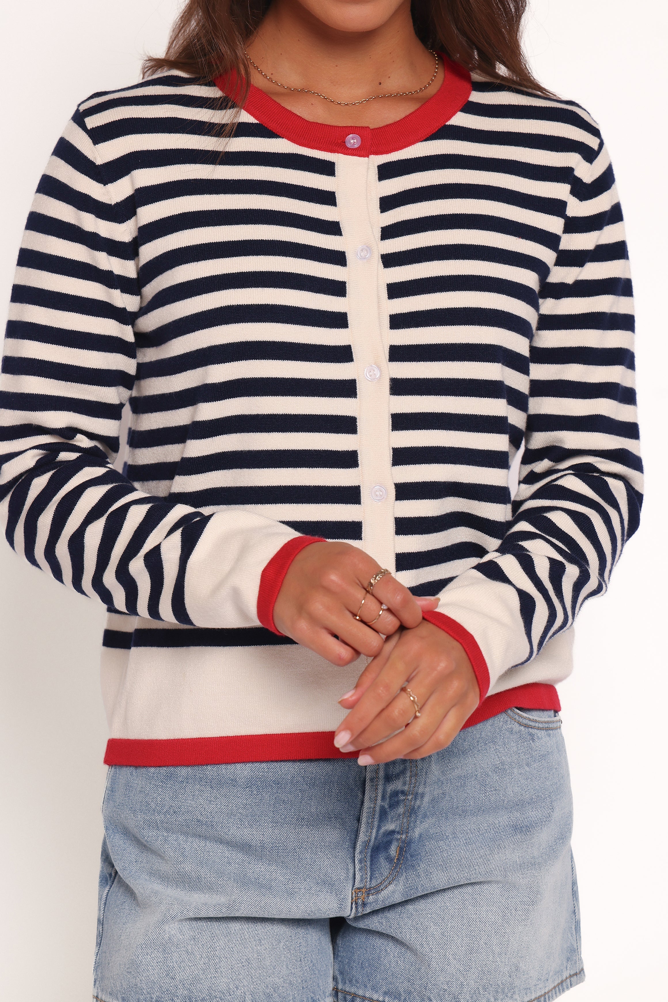 Scout Stripe Cardigan - Blue Stripe