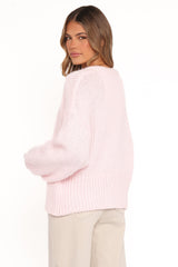 Selina Wide Sleeve Cardigan - Pale Pink