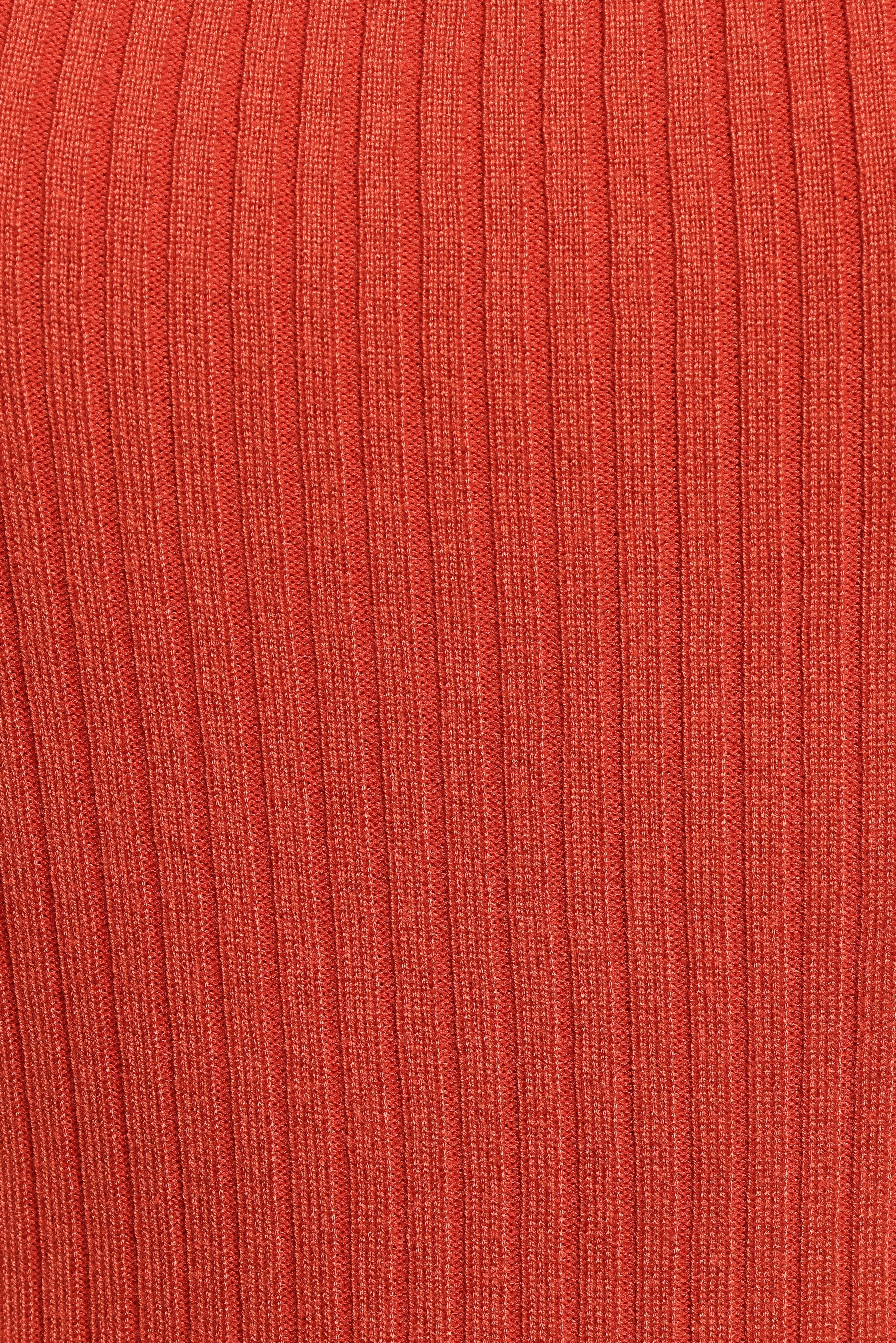 Shani Ribbed Knit Top - Brick Red