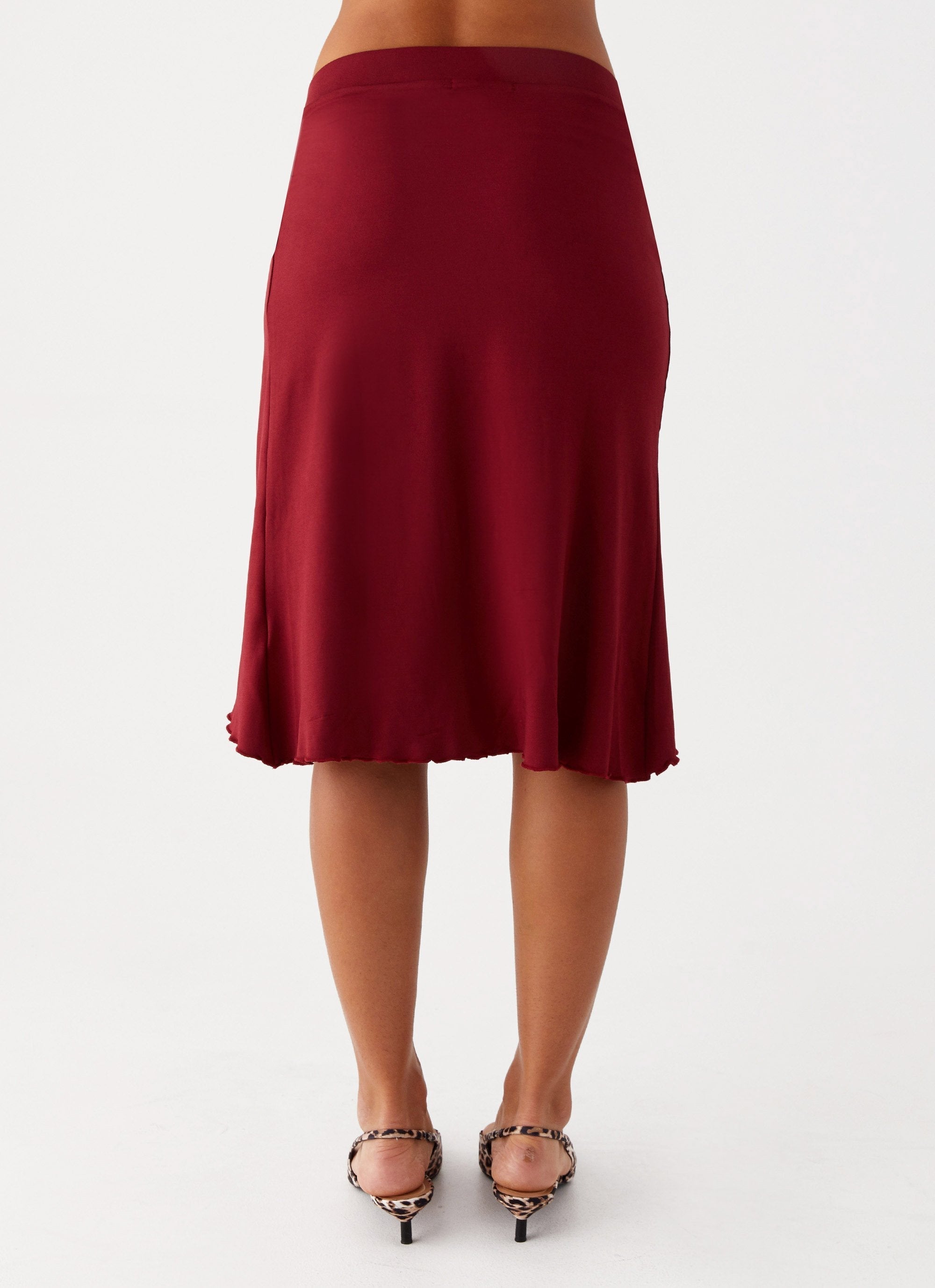 Shes A Lady Midi Skirt - Red