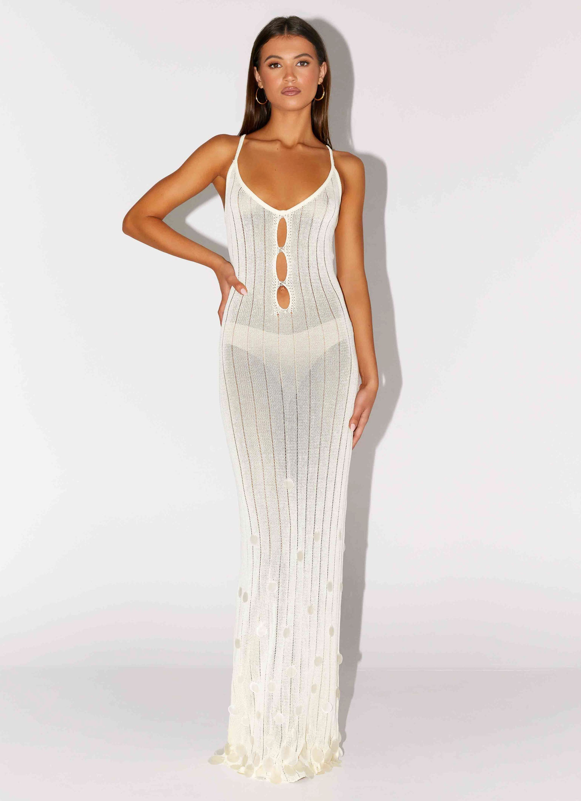 Siren Song Crochet Maxi Dress - Ivory