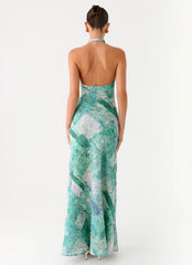So Chic Maxi Dress - Green Paisley