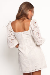 Solenne Mini Dress - Ivory Floral