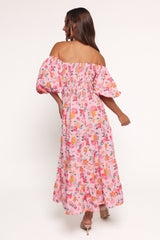 Soliel Midi Dress - Pink Floral