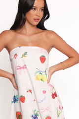 Soph Strapless Maxi Dress - Ciao Bow Print