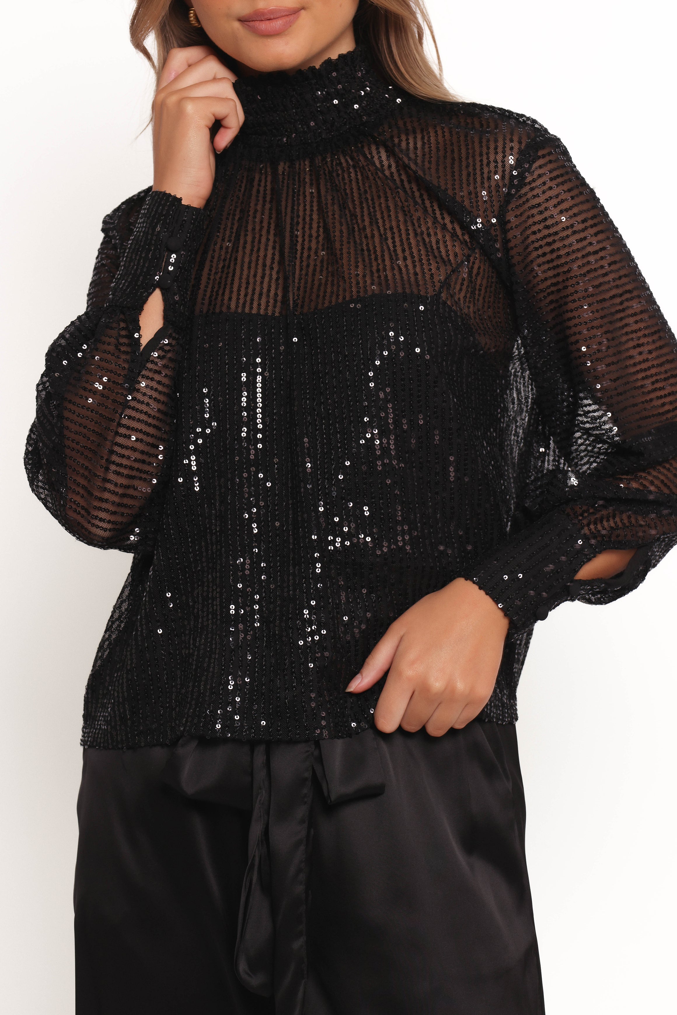 Stasya Sequin Top - Black