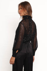 Stasya Sequin Top - Black