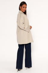 Stella Button Front Collar Jacket - Taupe