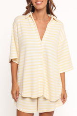 Sunny Knitted Short Set - Yellow Stripe